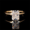 2CT Radiant Cut Solitaire Moissanite Diamond Ring 10k 14k 18k Real Yellow Gold