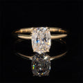 10k 14k 18k Yellow Gold Cushion Cut 2CT Moissanite Solitaire Ring