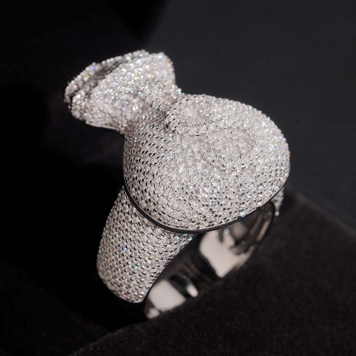 Dollar Sign Money Bag Ring Men Iced Out Moissanite Ring Jewelry