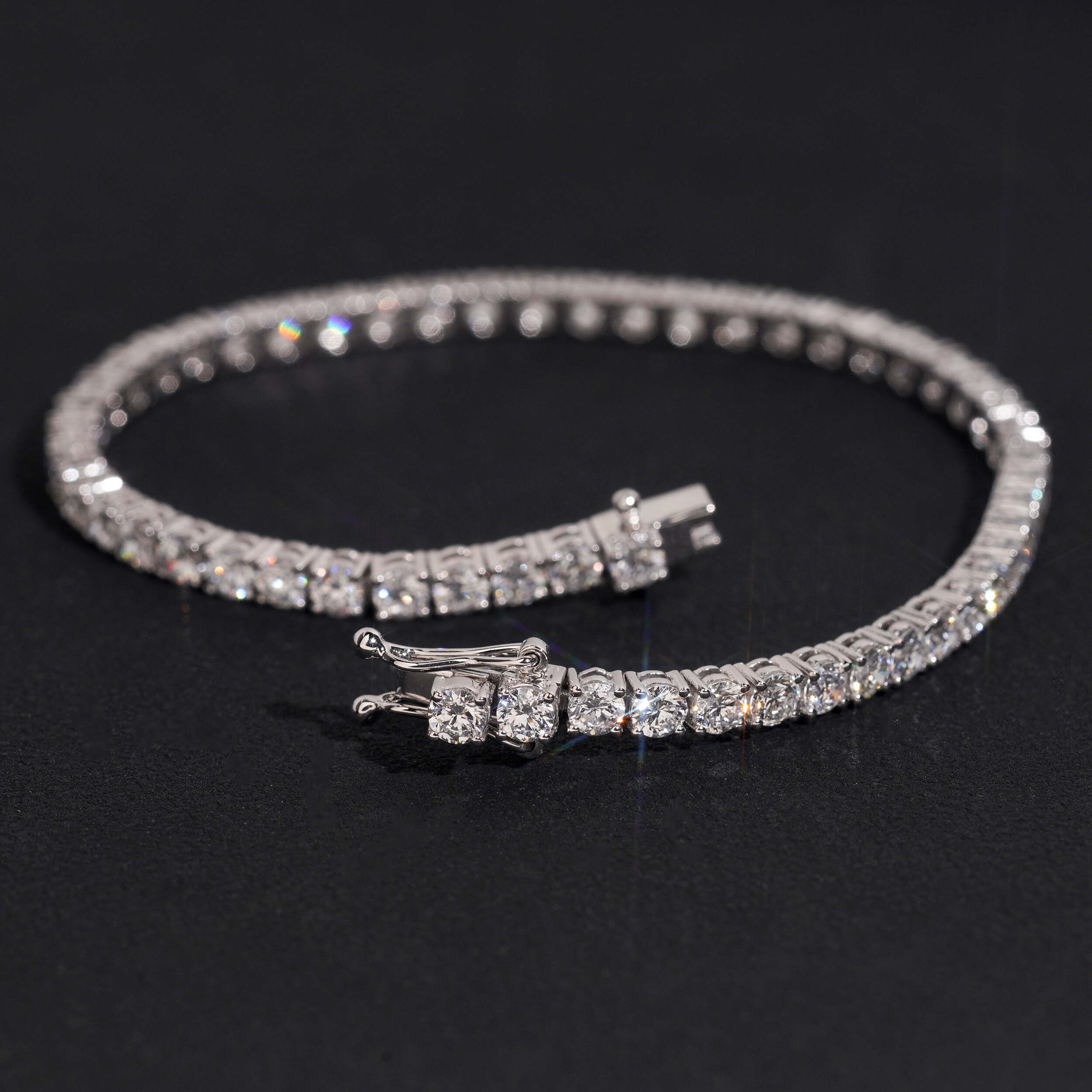 3MM Lab Diamond Tennis Bracelet 14K White Gold