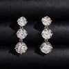 Luxury 10K White Gold Gradiant Size CVD Diamond Stud Earrings