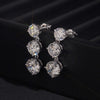 Luxury 10K White Gold Gradiant Size CVD Diamond Stud Earrings