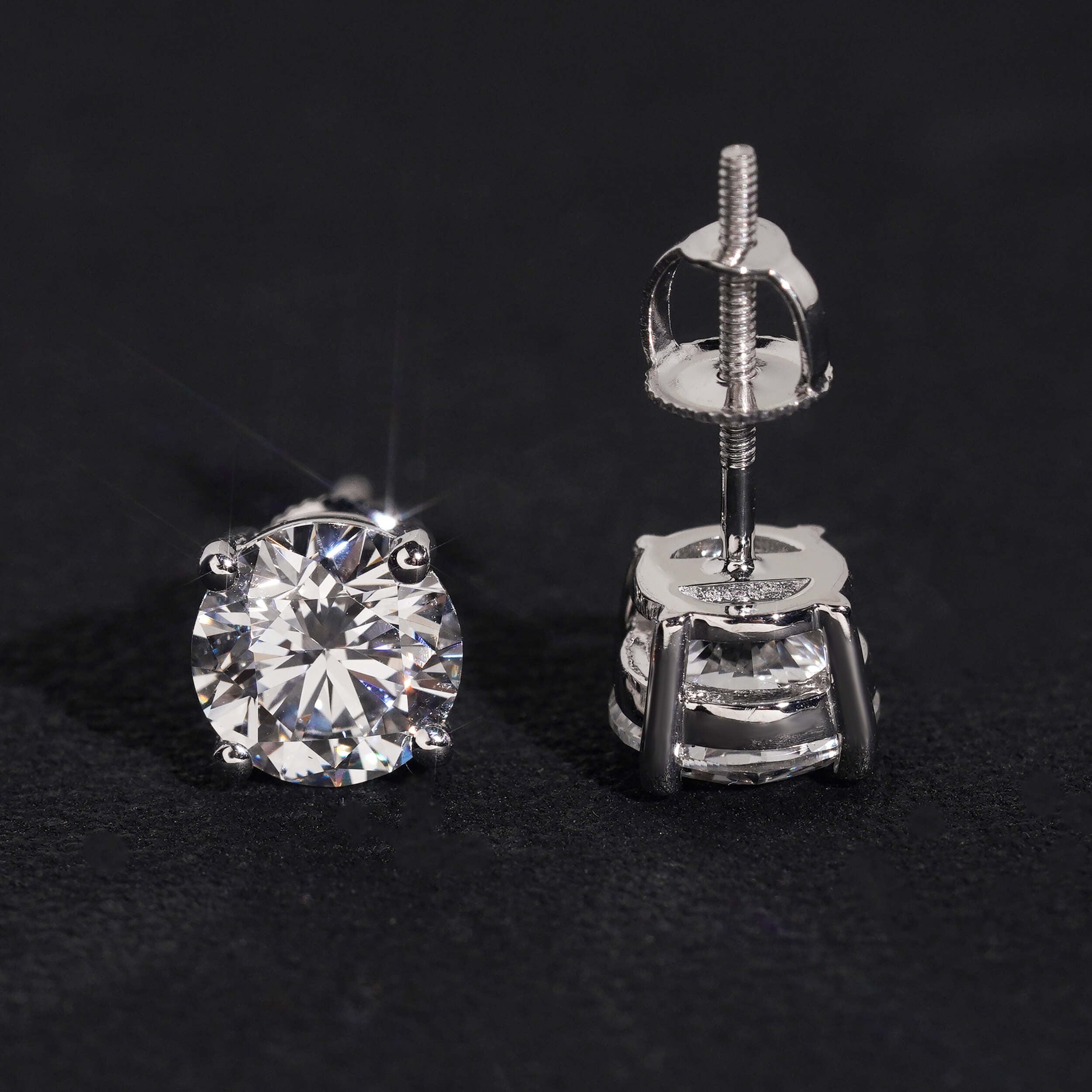 1CT VVS Lab Diamond CVD Studs 10K White Gold