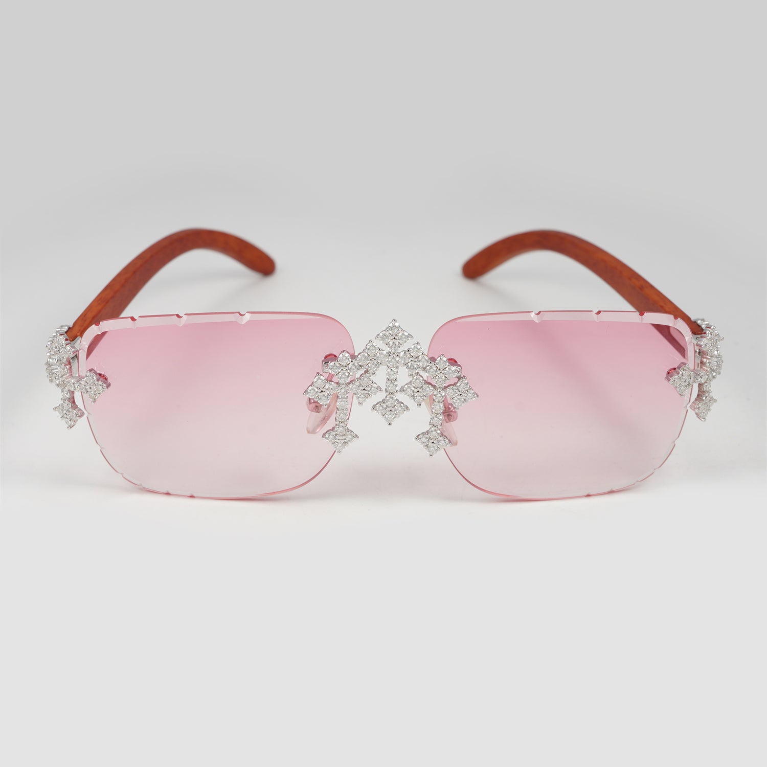 Ankh Cross Style Iced Out Sunglasses VVS Moissanite Diamond