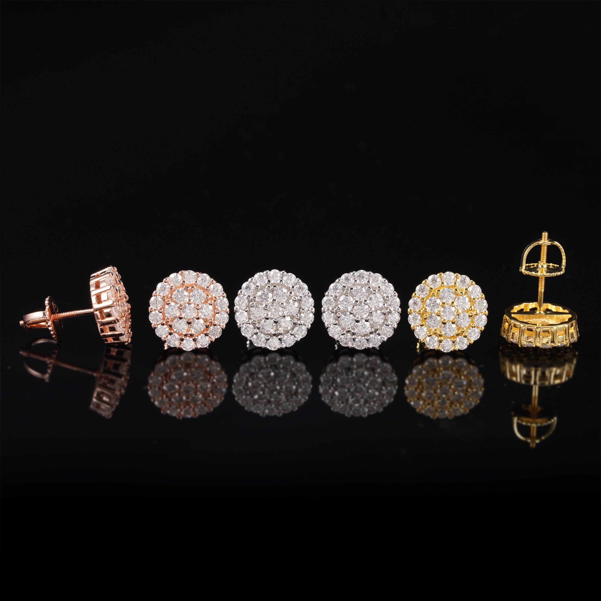 Micro Pave Iced Out VVS Moissanite Diamond Circle Round Earrings For Men