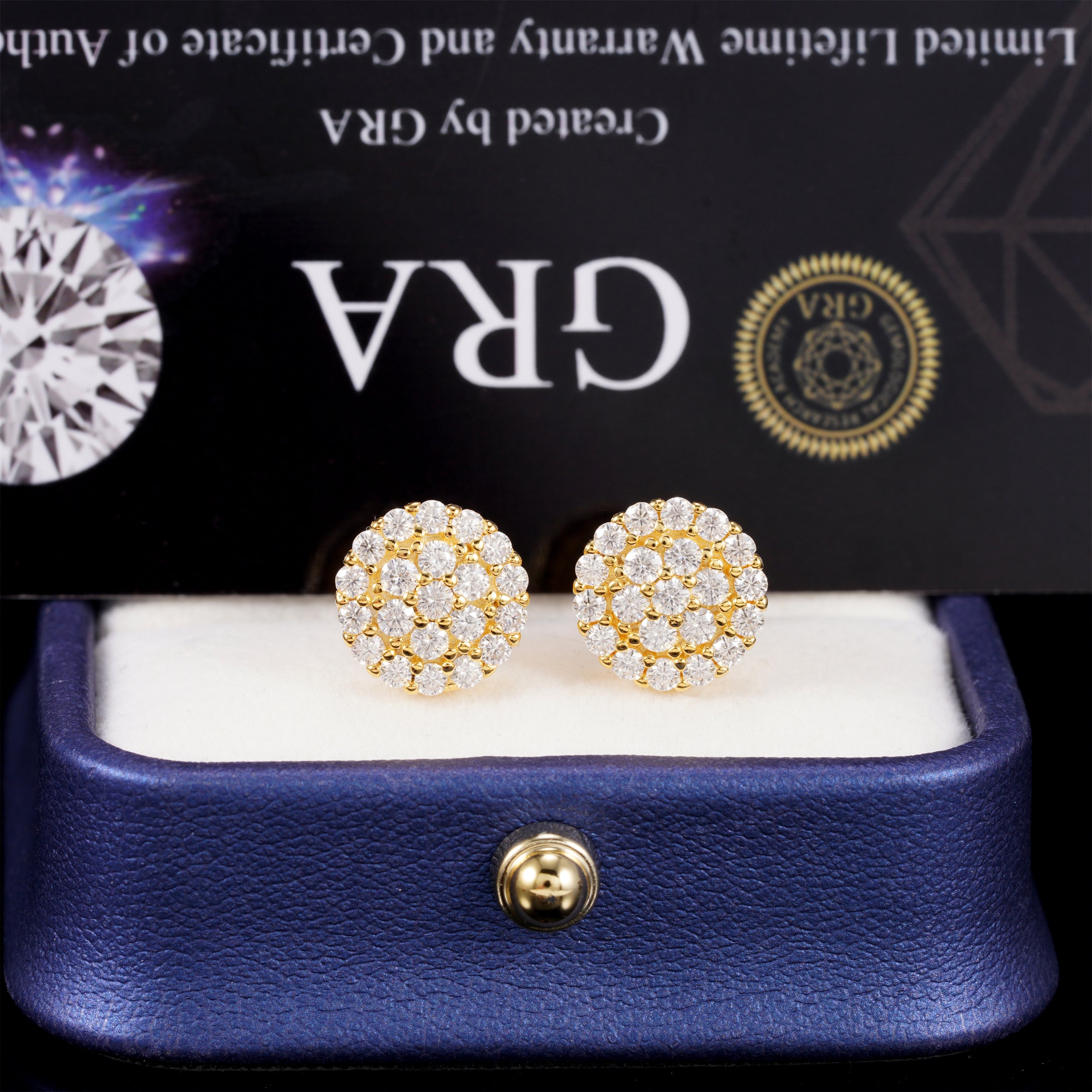 Micro Pave Iced Out VVS Moissanite Diamond Circle Round Earrings For Men