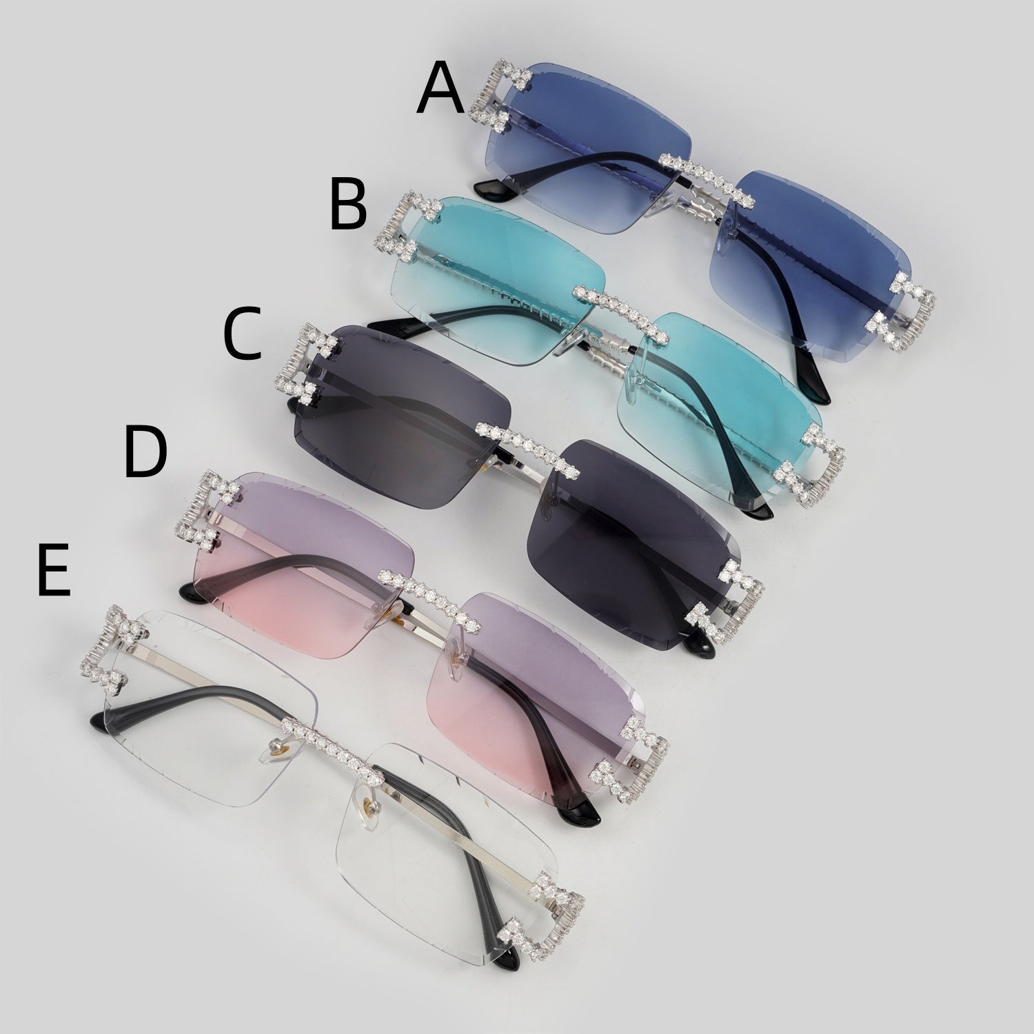 Hip Hop Fully Iced Out Moissanite Diamond Sunglasses Silver 925 For Men