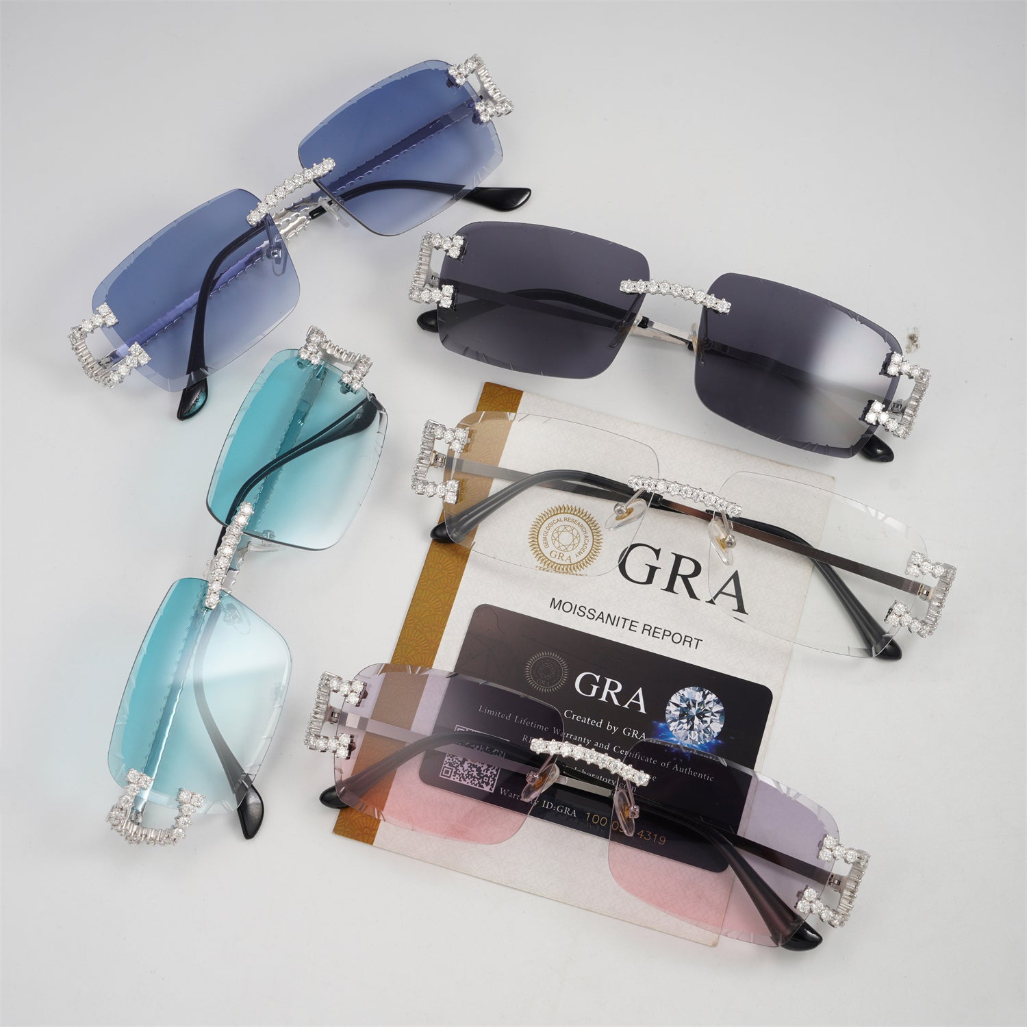 Hip Hop Fully Iced Out Moissanite Diamond Sunglasses Silver 925 For Men
