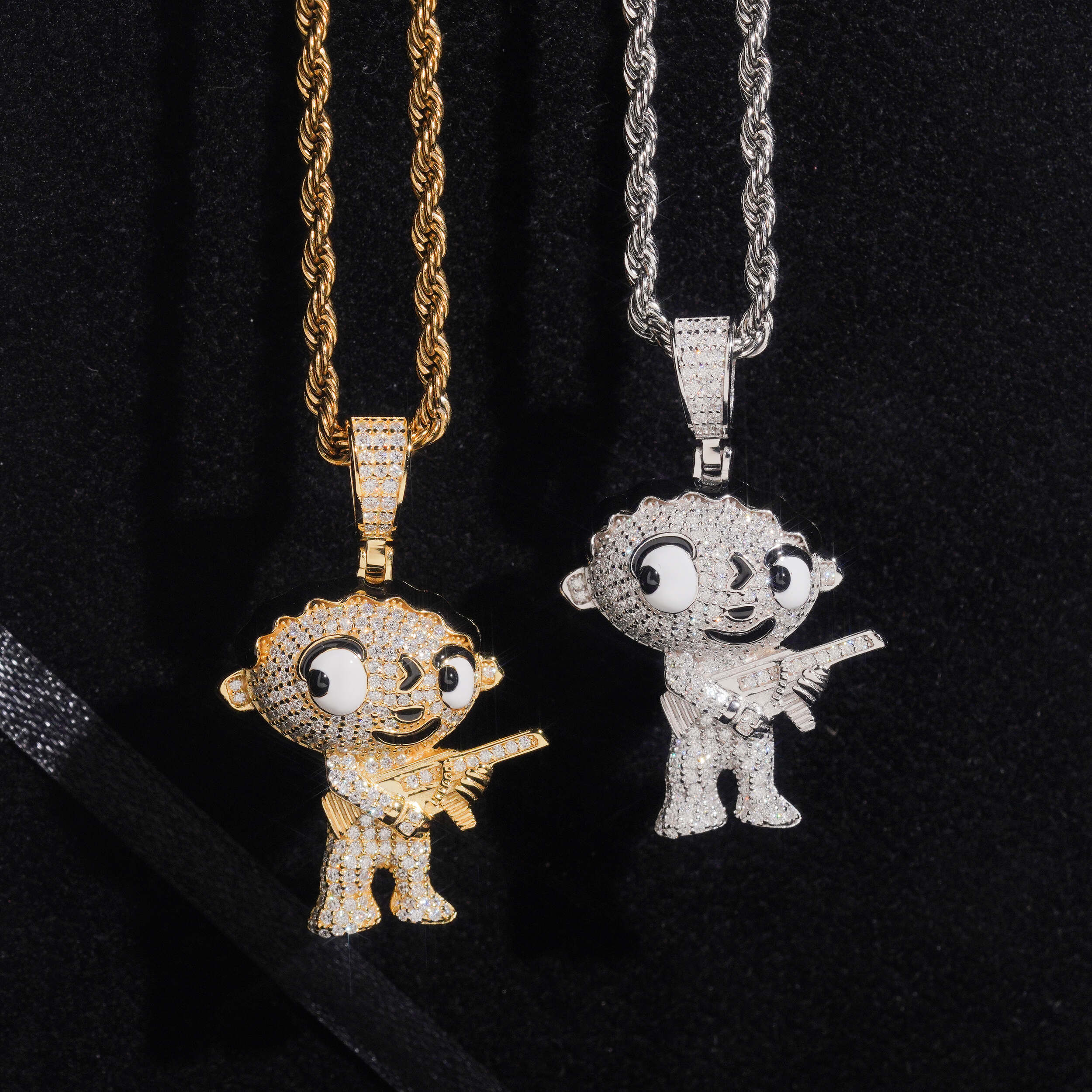 925 Sterling Silver Moissanite Diamond Cartoon Pendant