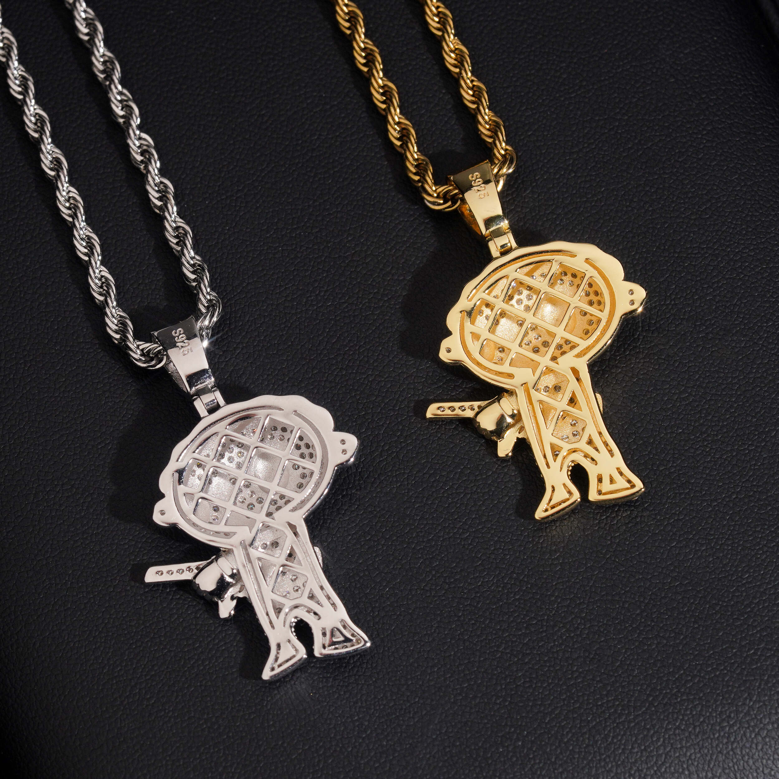 925 Sterling Silver Moissanite Diamond Cartoon Pendant