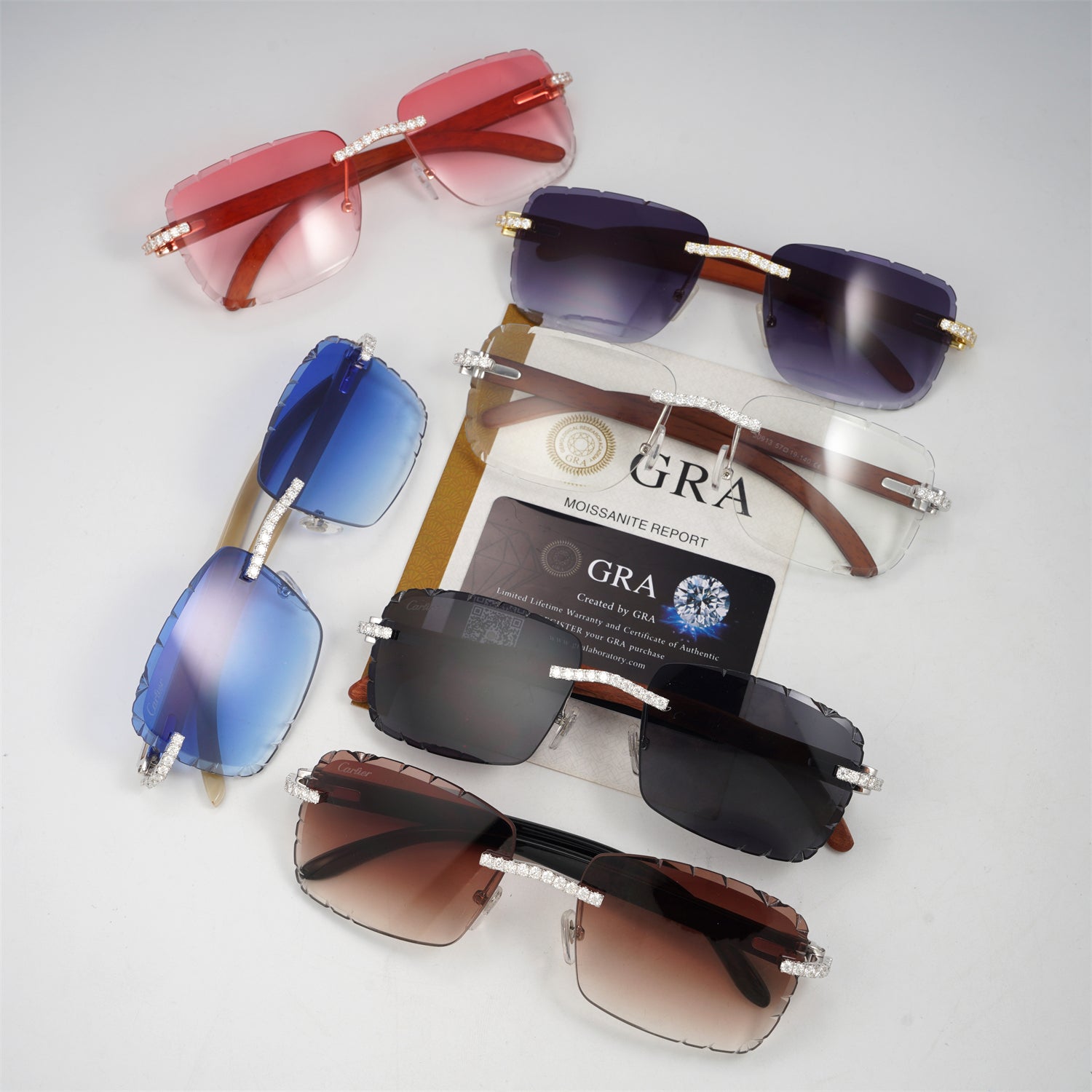 Moissanite Diamond Heatwave Sunglasses 14K Gold