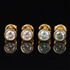 Gold Plated Soliver 925 Silver Bezel Setting Moissanite Stud Earrings