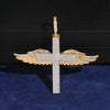 VVS Moissanite Iced Out Wing Cross Pendant For Men Jewelry