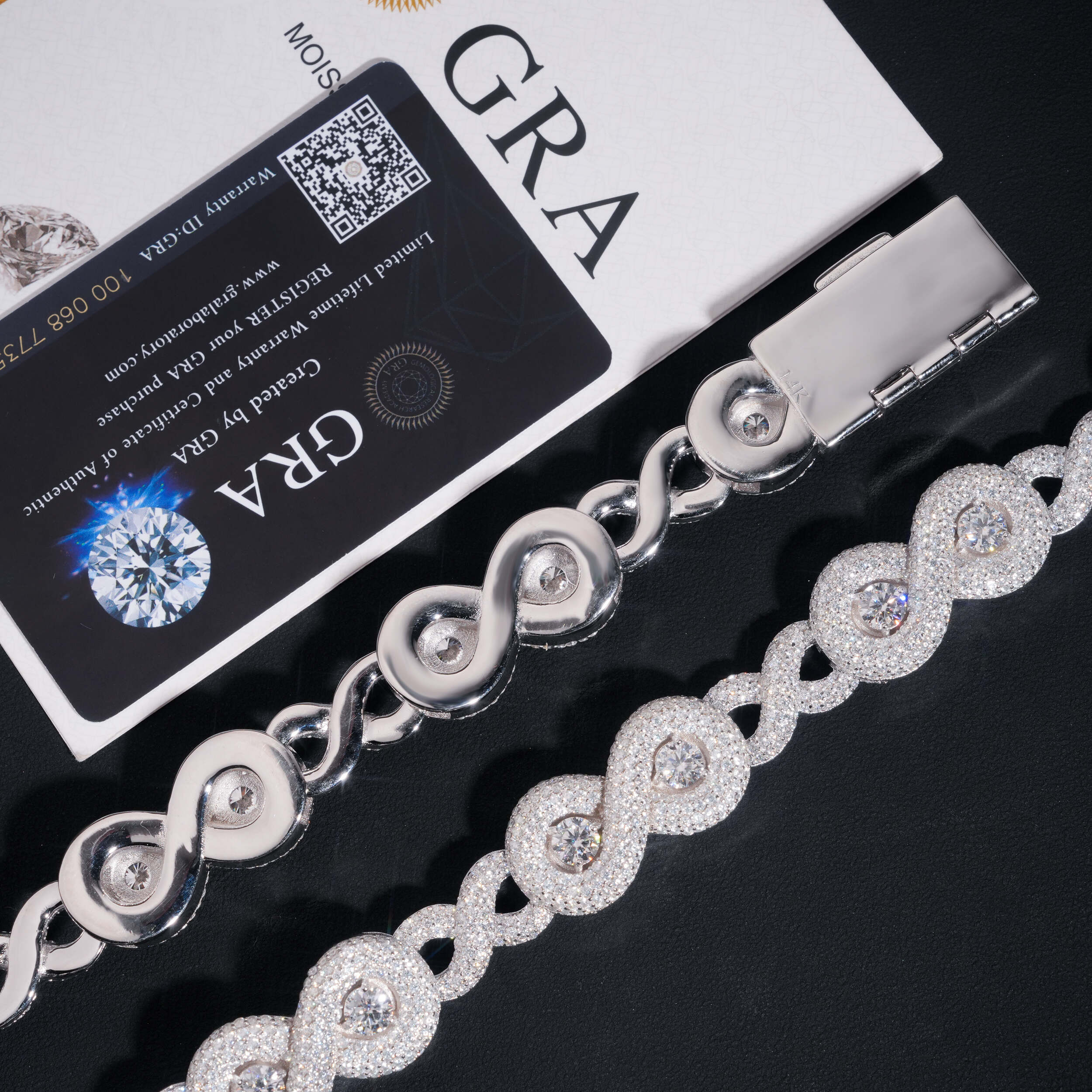 Sterling Silver 18MM Infinity Chain Necklace VVS Moissanite Diamond