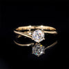 VVS D Color 1CT Moissanite Diamodn 14K Real Yellow Gold Women Wedding Ring