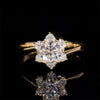 Flower Design Moissanite Diamond Ring Women Jewelry 14K Solid Gold