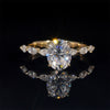 14K Yellow Gold Oval Cut VVS Moissanite Diamond 2CT Women Engagement Ring