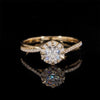 1CT VVS Moissanite Diamond Engagement Ring For Women 14K Real Yellow Gold