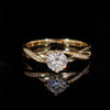 Gra Certificated 1CT 14K Real Yellow Gold Moissanite Diamond Wedding Ring Jewelry For Women