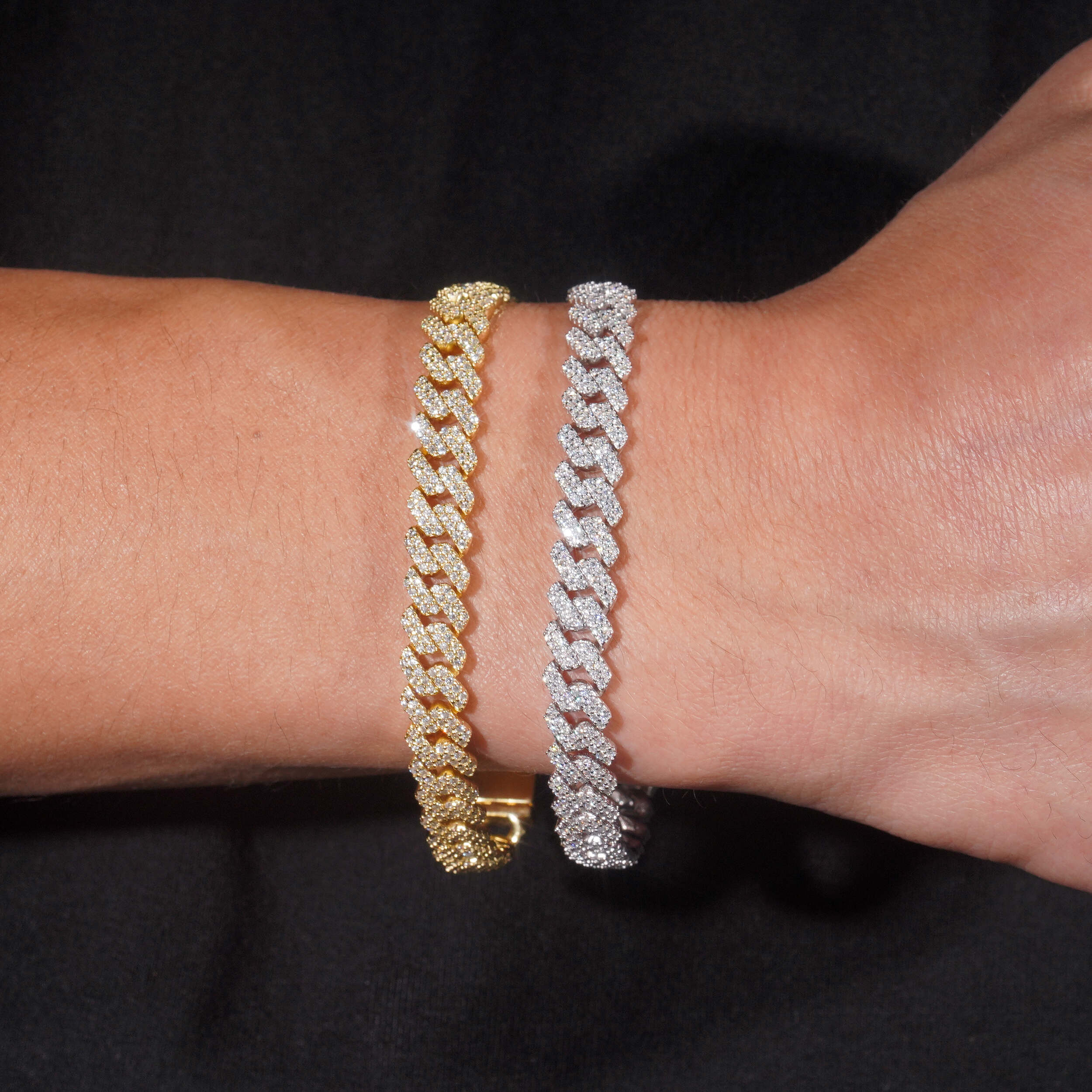 VVS Moissanite Diamond Cuban Bracelet Brass 10MM