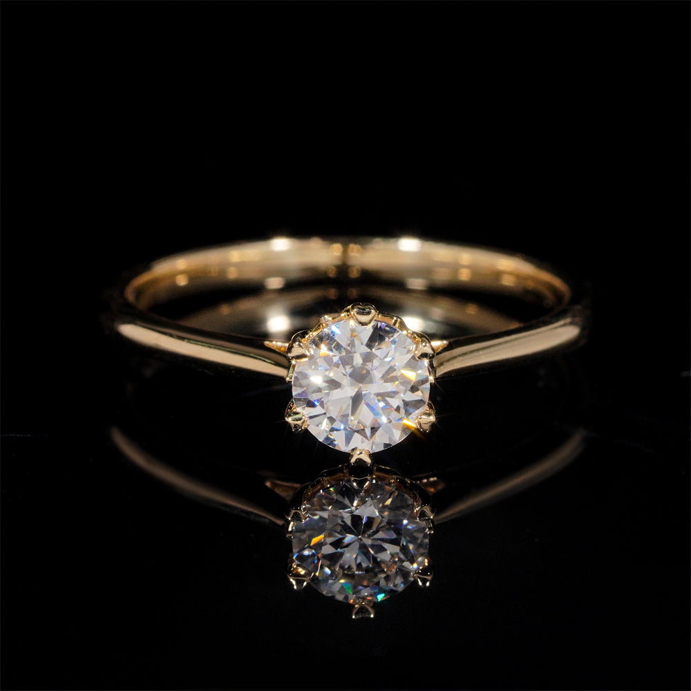 Women Engagement Ring VVS Moissanite Diamodn 14K Yellow Gold 1CT