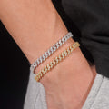 VVS Moissanite Diamond Cuban Bracelet Brass 6MM