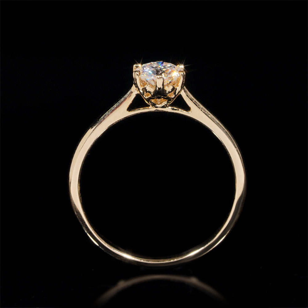 Women Engagement Ring VVS Moissanite Diamodn 14K Yellow Gold 1CT