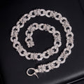 15MM Chrome Heart Style Infinity Link Chain Necklace VVS Moissanite 925 Silver