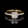 10K Yellow Gold Cushion Cut 1CT Moissanite Diamond Wedding Jewelry Ring