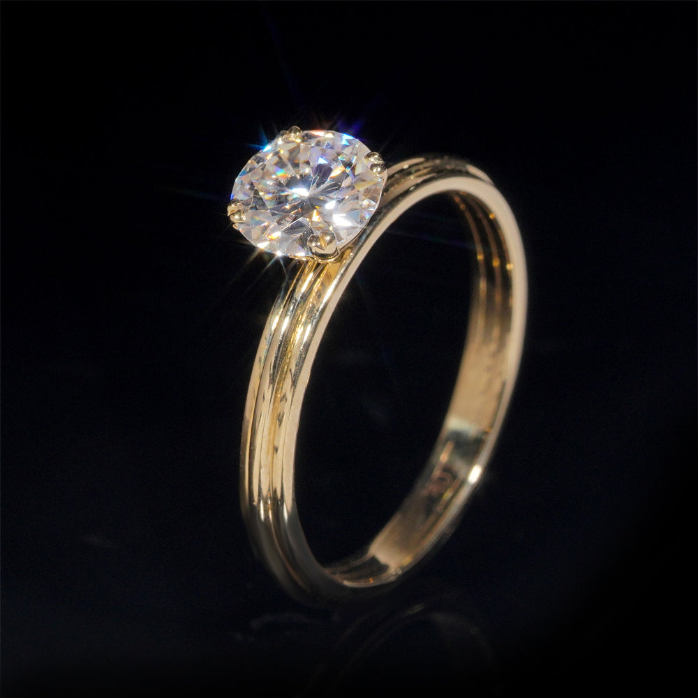 Classic Design 1CT 14K Solid Gold VVS Moissanite Diamond Women Ring