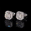925 Sterling Silver Gra Certificated Asscher Cut Halo Diamond Style Moissanite Earrings For Unisex