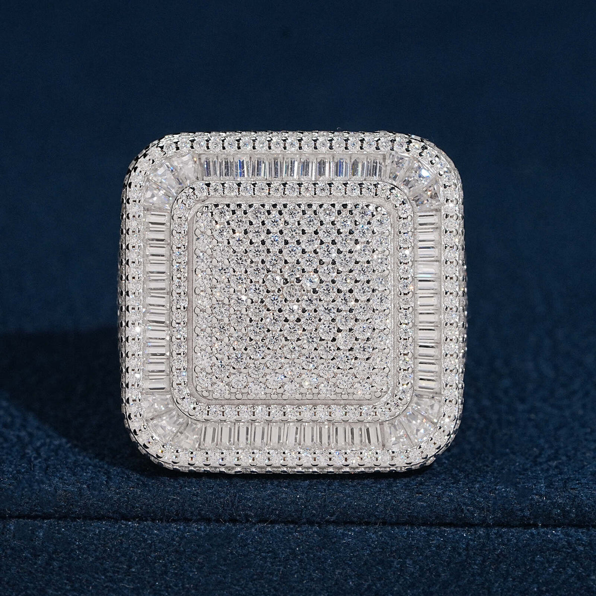 Square Stylish Moissanite Diamond Hip Hop Ring