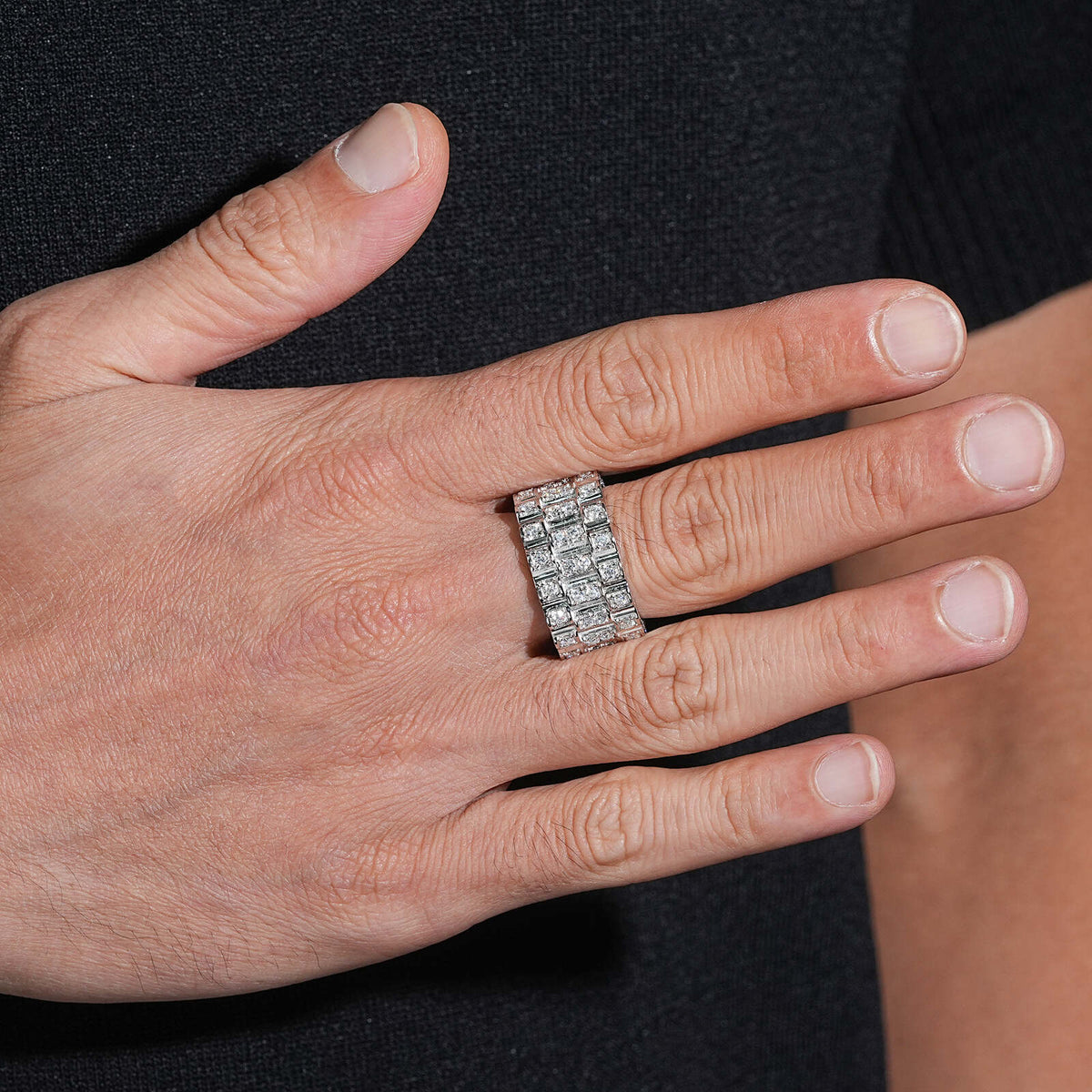 925 Silver Jubilee Band Style Moissanite Diamond Ring