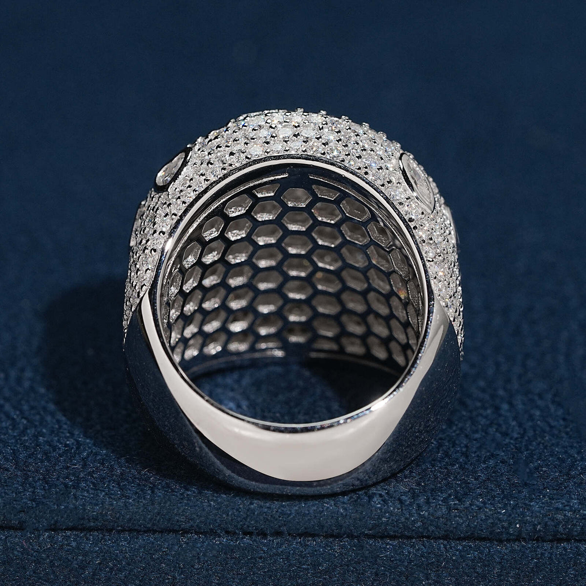 Bezel Setting Fancy Cut Iced Out Moissanite Diamond Ring