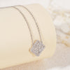 Stylish Solid Silver New Arrival Baguette Diamond Clover Necklace For Women