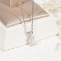 Solitaire 1ct Emerald Cut Moissanite Diamond Necklace Solid Silver For Women