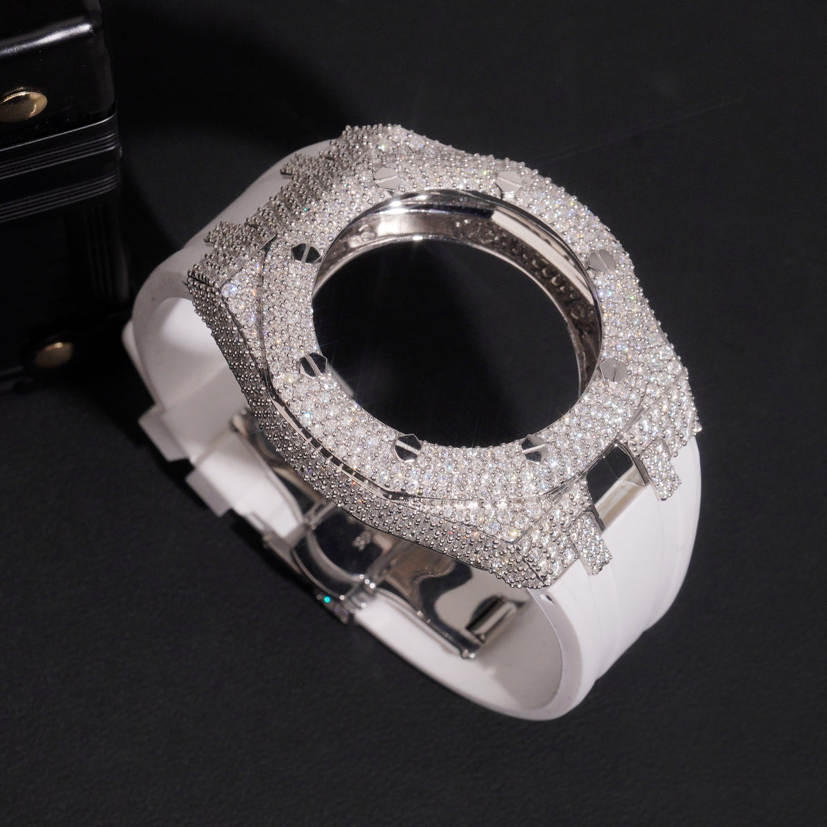 Royal Pop Iced Out Watch Case With Strap Moissanite Diamond