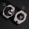 Royal Pop Iced Out Case With Strap With Black Band Moissanite