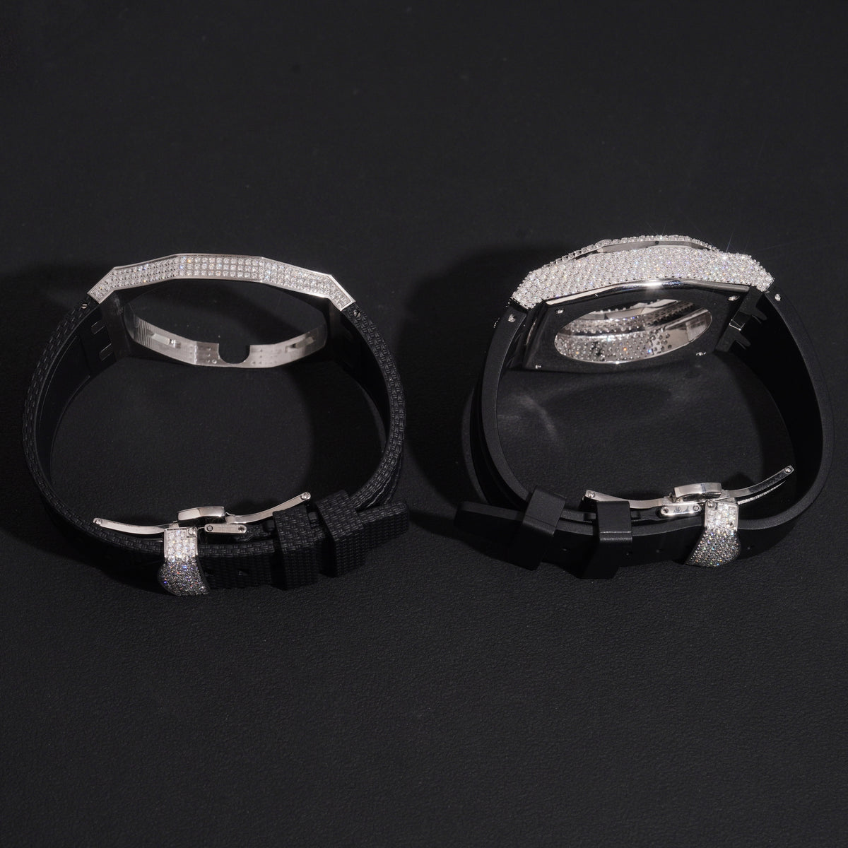 Royal Pop Iced Out Case With Strap With Black Band Moissanite