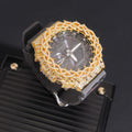 Yellow Gold Camo Band Iced Out G Shock GA2100 Watch
