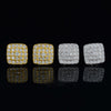 Square Men's VVS Moissanite Studs Iced Out Screw Back Hip Hop Jewelry