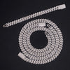 Three Rows 10MM Lab Grown Diamond Cuban Link Chain Necklace For Men