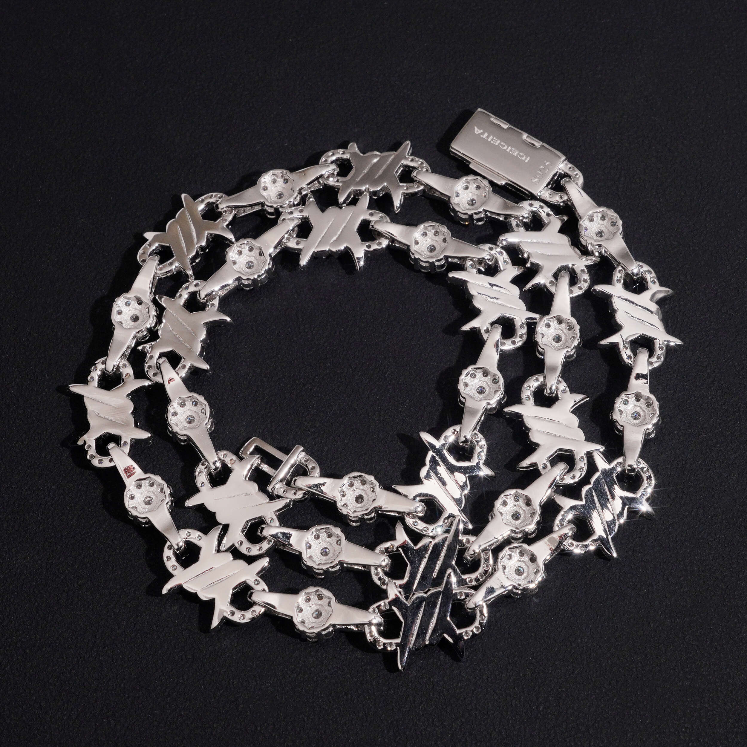 Moissanite Diamond 10MM Wire Link Infinity Chain Necklace 925 Sterling Silver