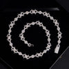 Moissanite Diamond 10MM Wire Link Infinity Chain Necklace 925 Sterling Silver