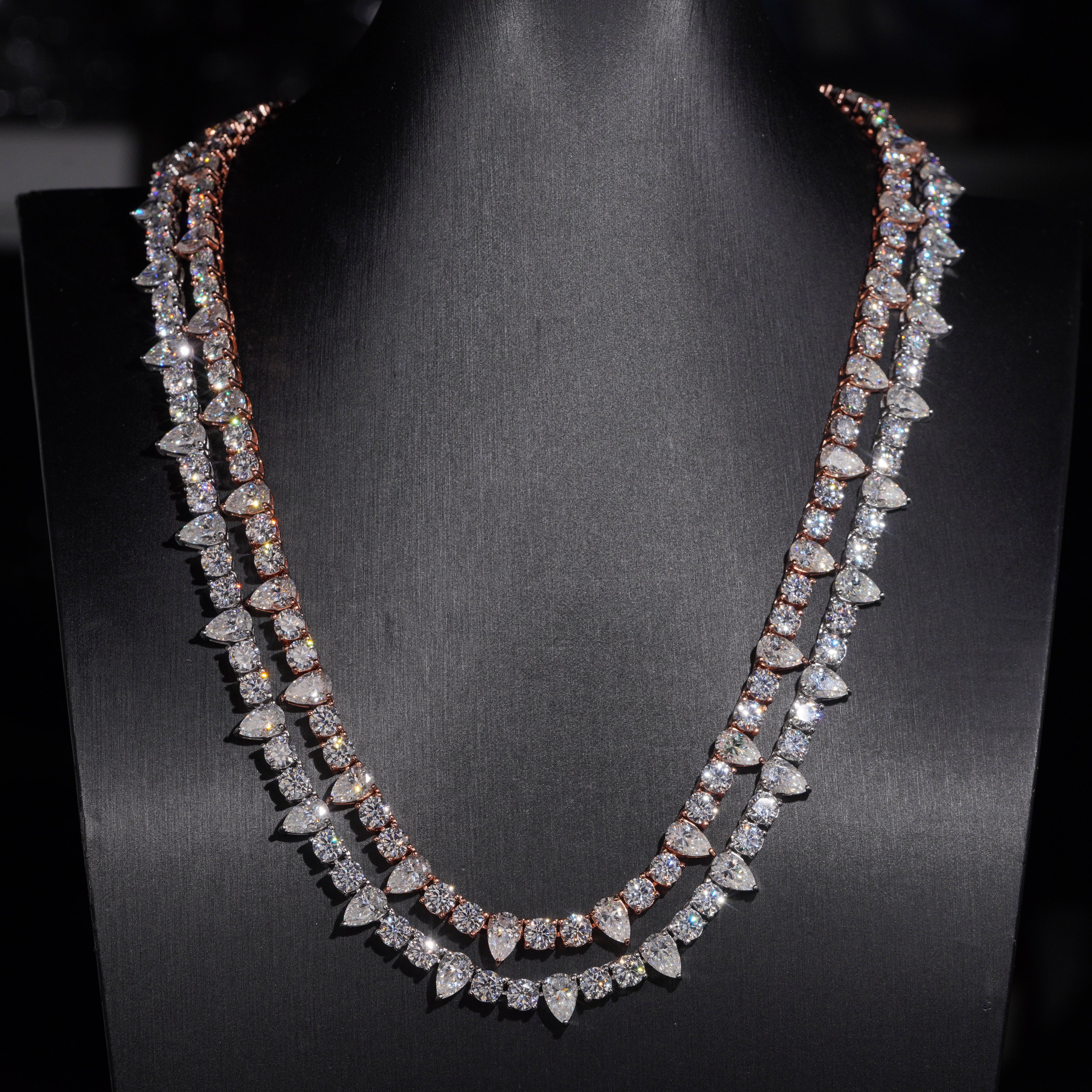 Moissanite Diamond Spike Tennis Chain 5MM 925 Sterling Silver