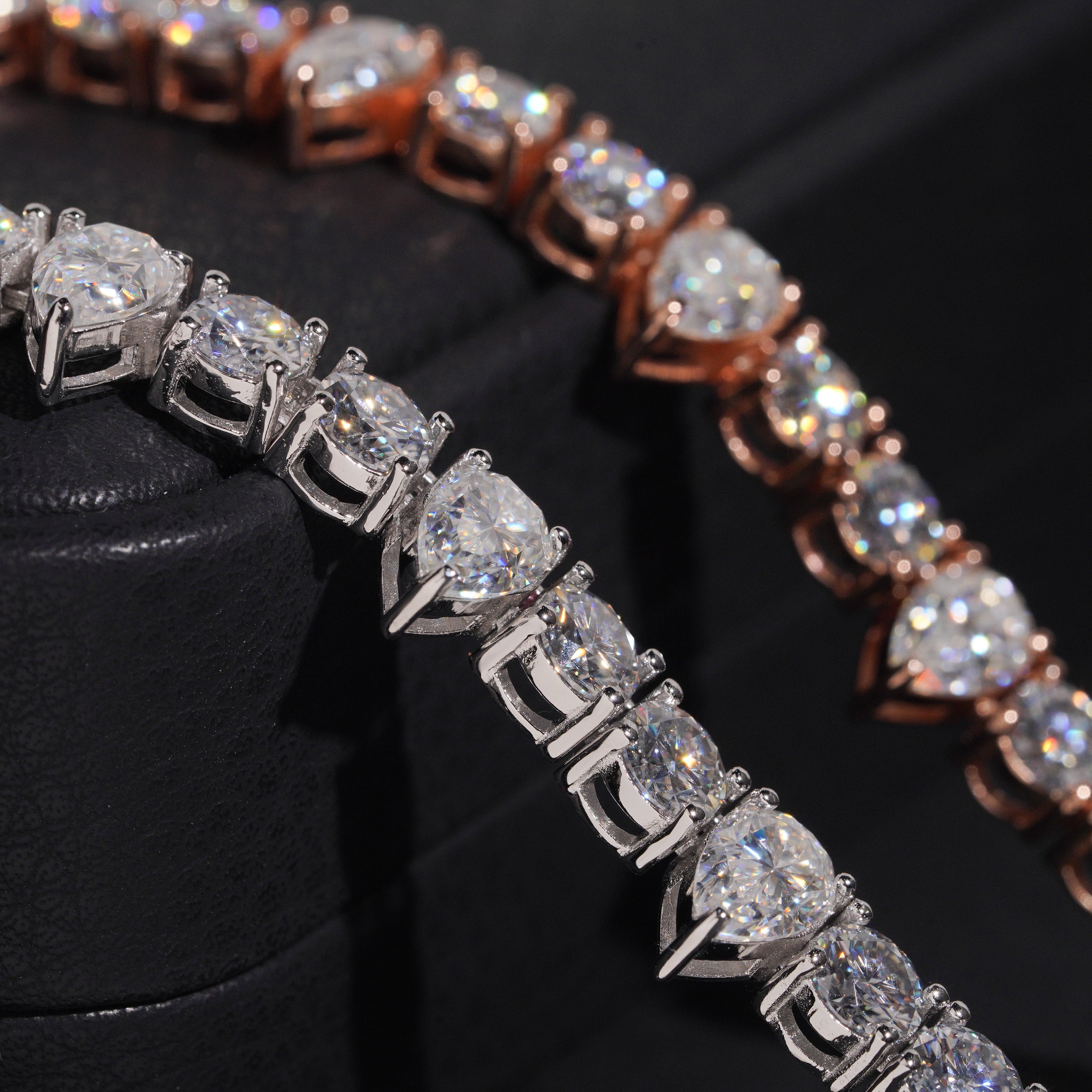 Moissanite Diamond Spike Tennis Chain 5MM 925 Sterling Silver