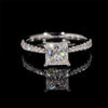 1.2CT Princess Cut Moissanite Diamond Engagement Ring 14K White Gold