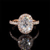 14K Solid Rose Gold 1.5CT Oval Cut Moissanite Diamond Engagement Ring Women