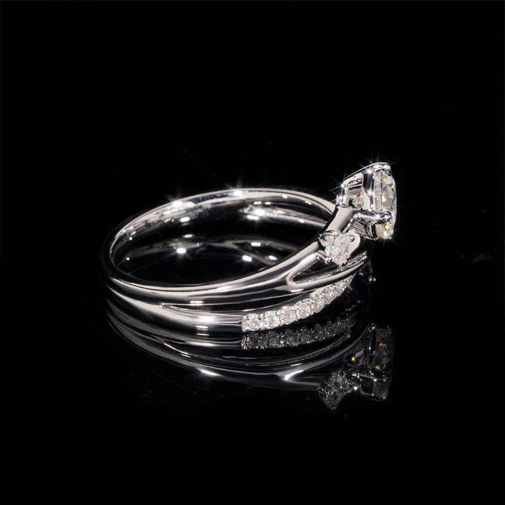 10K 14K 18K White Gold 1CT Moissanite Diamond Women Ring