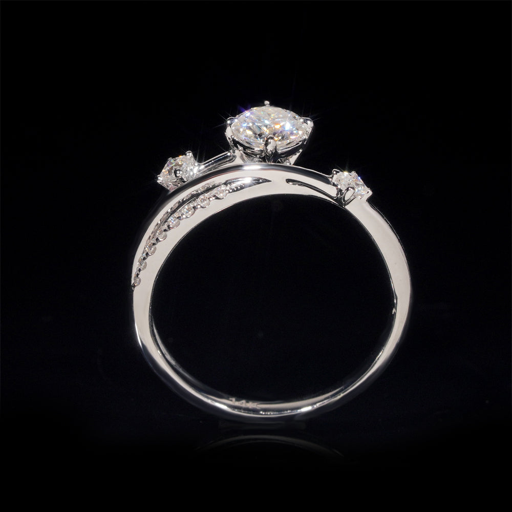 10K 14K 18K White Gold 1CT Moissanite Diamond Women Ring